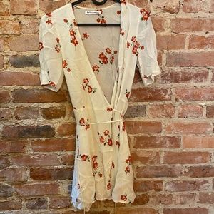 Floral reformation wrap dress